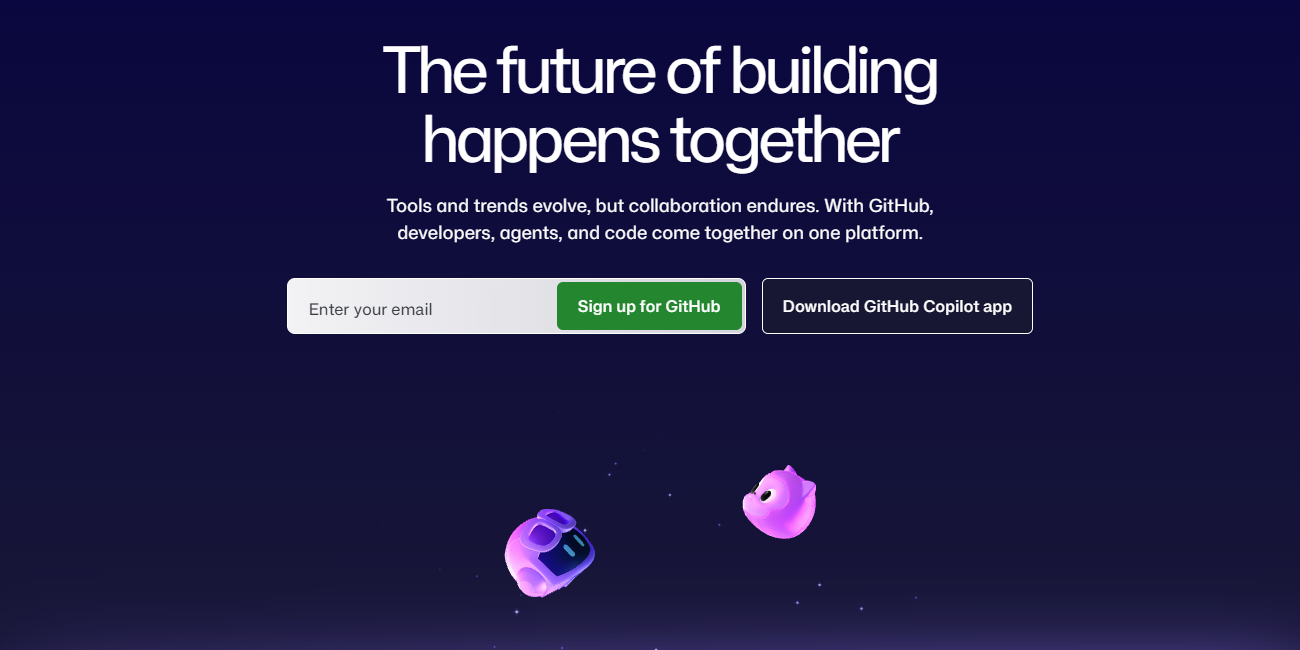 Página de inicio de github.com